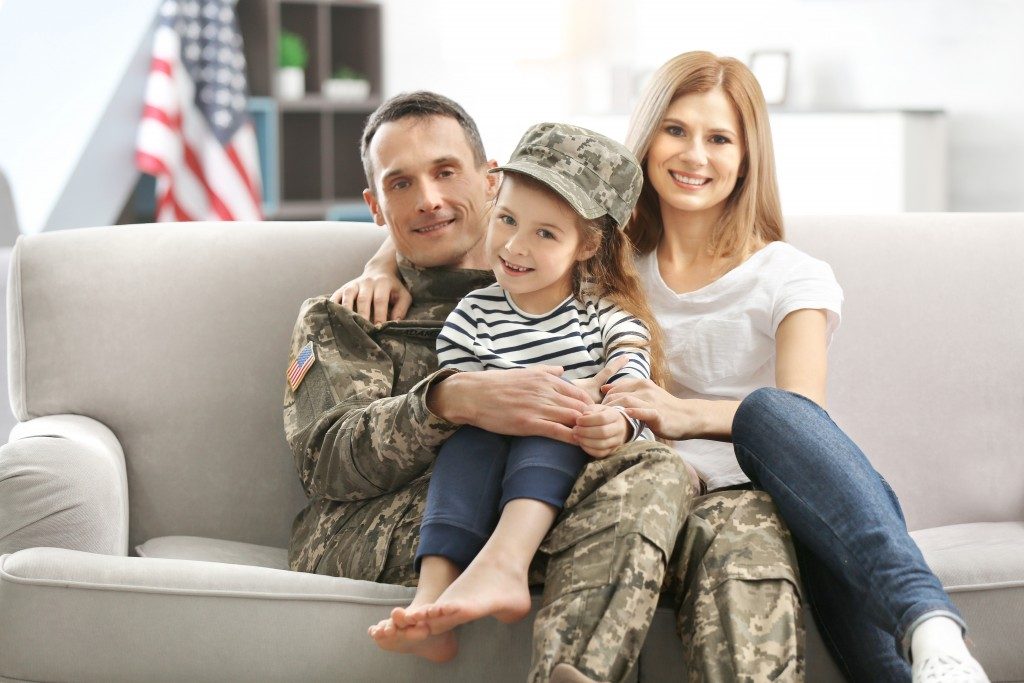 Solider with his family