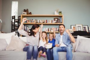 happy family at their home