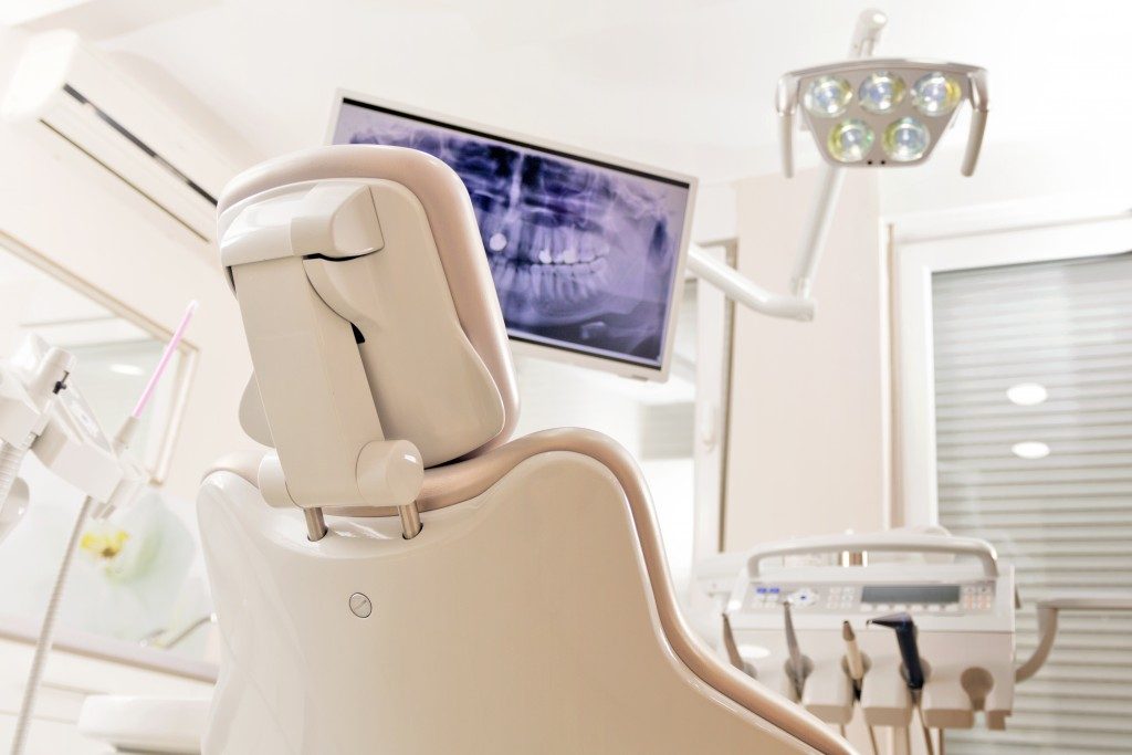 dental chair in dental examination room